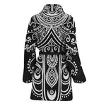 Black And White Hamsa Print Women's Bathrobe