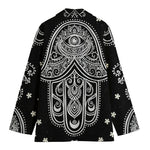 Black And White Hamsa Print Women's Blazer