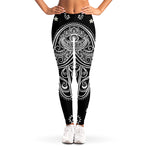 Black And White Hamsa Print Women's Leggings