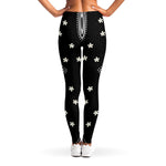 Black And White Hamsa Print Women's Leggings