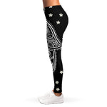 Black And White Hamsa Print Women's Leggings