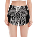 Black And White Hamsa Print Women's Split Running Shorts