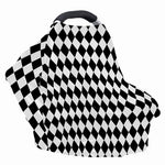 Black And White Harlequin Pattern Print Baby Seat Cover