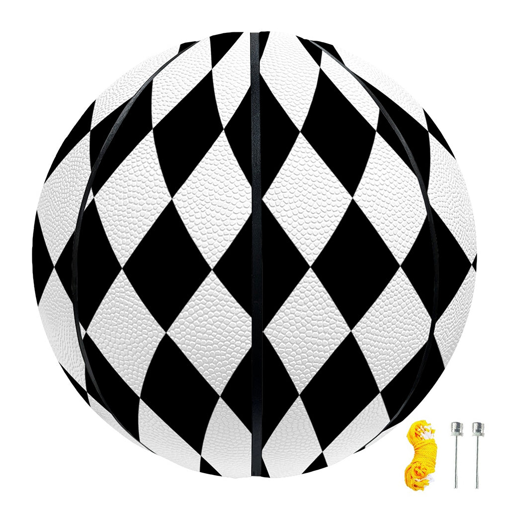 Black And White Harlequin Pattern Print Basketball