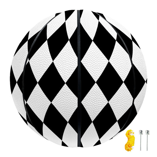 Black And White Harlequin Pattern Print Basketball
