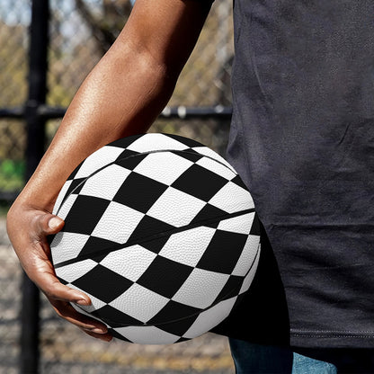 Black And White Harlequin Pattern Print Basketball