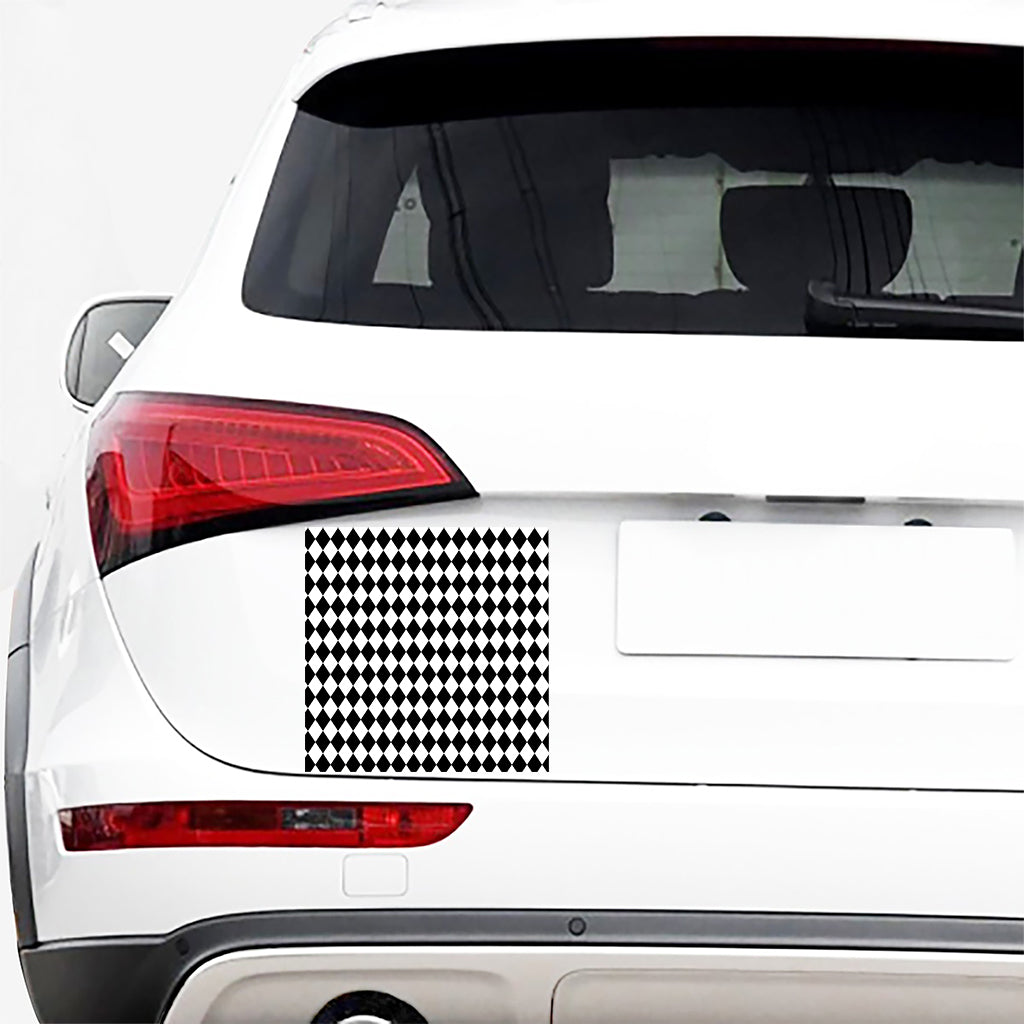 Black And White Harlequin Pattern Print Car Sticker