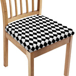 Black And White Harlequin Pattern Print Chair Cushion Cover