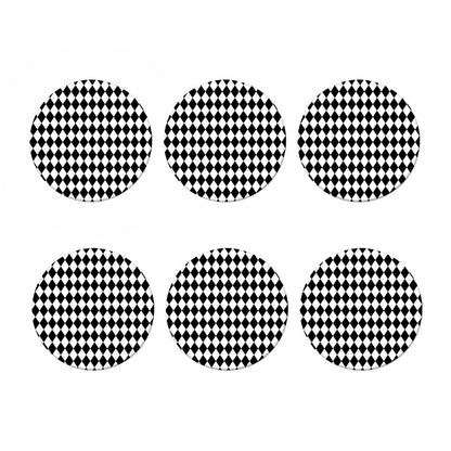 Black And White Harlequin Pattern Print Coaster Set