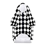 Black And White Harlequin Pattern Print Dog Zip Up Hoodie
