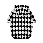 Black And White Harlequin Pattern Print Dog Zip Up Hoodie
