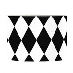 Black And White Harlequin Pattern Print Drum Lamp Shade