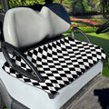 Black And White Harlequin Pattern Print Golf Cart Seat Cover