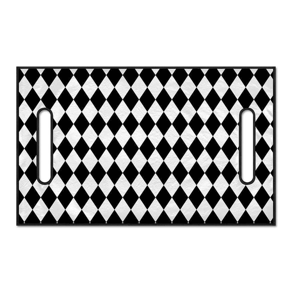 Black And White Harlequin Pattern Print Golf Cart Seat Cover
