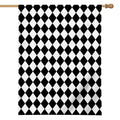 Black And White Harlequin Pattern Print House Flag