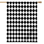 Black And White Harlequin Pattern Print House Flag