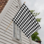 Black And White Harlequin Pattern Print House Flag