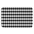 Black And White Harlequin Pattern Print Indoor Door Mat