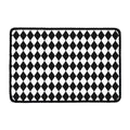 Black And White Harlequin Pattern Print Kitchen Mat