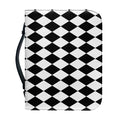 Black And White Harlequin Pattern Print Leather Bible Cover