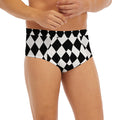 Black And White Harlequin Pattern Print Men's Briefs