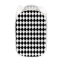 Black And White Harlequin Pattern Print Mesh Laundry Hamper