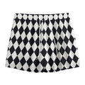 Black And White Harlequin Pattern Print Mesh Shorts