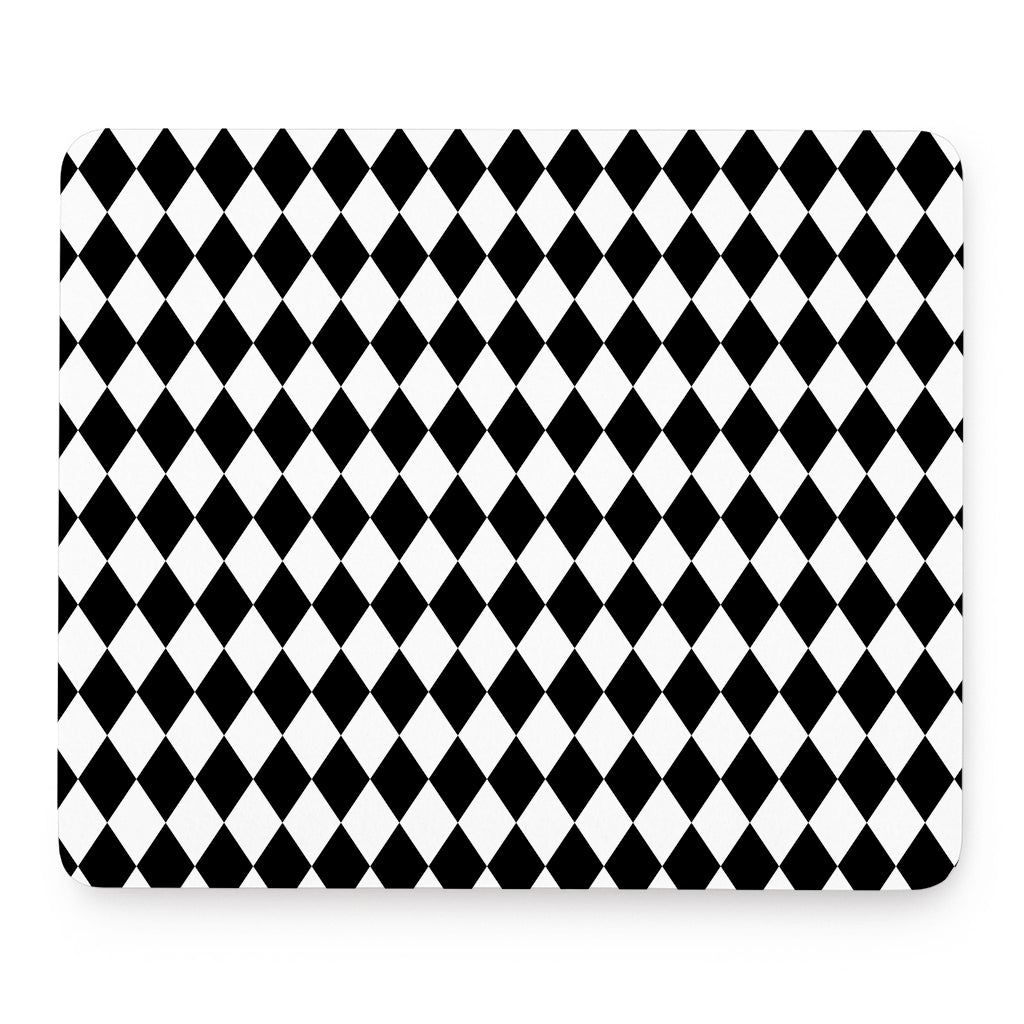 Black And White Harlequin Pattern Print Mouse Pad