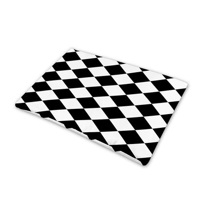 Black And White Harlequin Pattern Print Pet Cooling Mat Cover