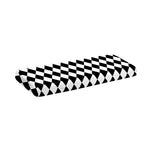 Black And White Harlequin Pattern Print Piano Keyboard Cover