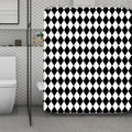 Black And White Harlequin Pattern Print Polyester Shower Curtain