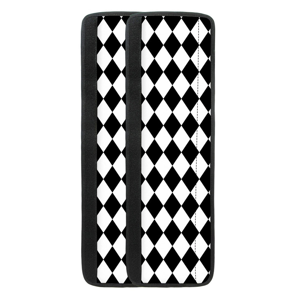 Black And White Harlequin Pattern Print Refrigerator Handle Covers