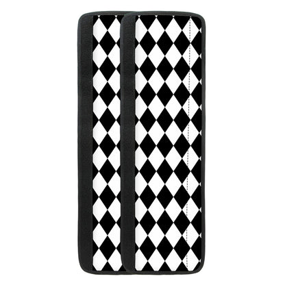 Black And White Harlequin Pattern Print Refrigerator Handle Covers