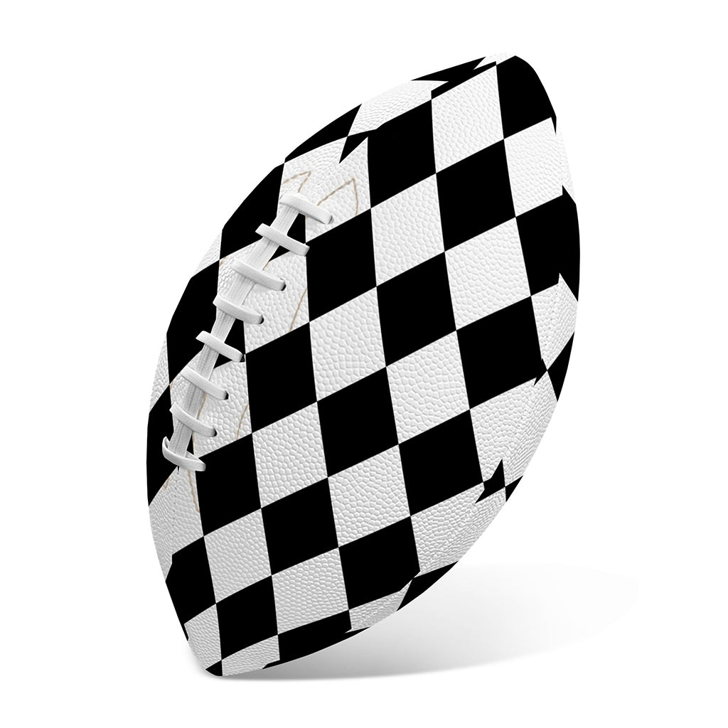 Black And White Harlequin Pattern Print Rugby Ball