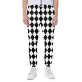 Black And White Harlequin Pattern Print Joggers