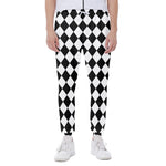 Black And White Harlequin Pattern Print Scuba Joggers