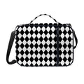 Black And White Harlequin Pattern Print Shoulder Strap Bible Bag