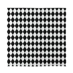 Black And White Harlequin Pattern Print Silk Bandana