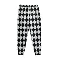 Black And White Harlequin Pattern Print Sweatpants