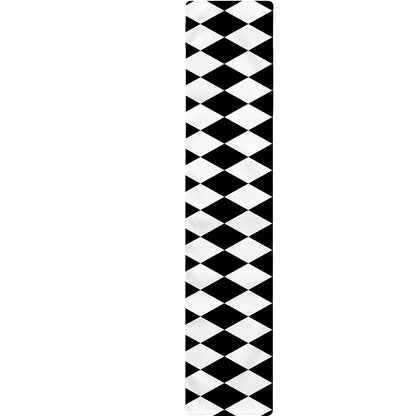 Black And White Harlequin Pattern Print Table Runner