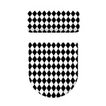 Black And White Harlequin Pattern Print Toilet Lid And Tank Cover Set