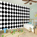 Black And White Harlequin Pattern Print Wall Sticker