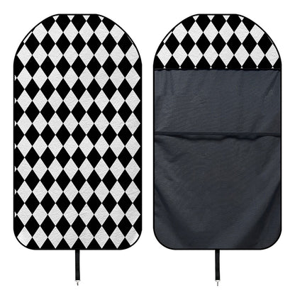 Black And White Harlequin Pattern Print Waterproof Car Seat Cover