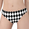 Black And White Harlequin Pattern Print Women's Panties