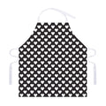 Black And White Heart Pattern Print Adjustable Apron
