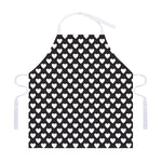 Black And White Heart Pattern Print Adjustable Apron