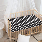 Black And White Heart Pattern Print Baby Crib Sheet