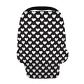 Black And White Heart Pattern Print Baby Seat Cover