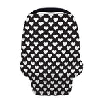 Black And White Heart Pattern Print Baby Seat Cover