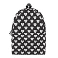 Black And White Heart Pattern Print School Backpack